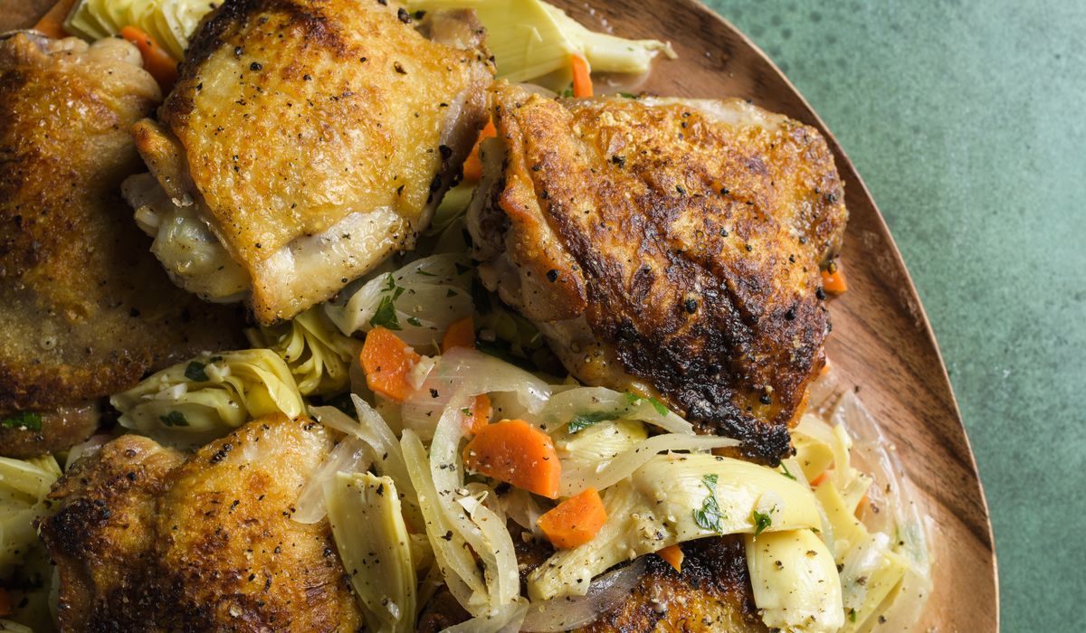 NextImg:Ready to impress on Mother’s Day: Elegant but easy braised chicken with artichokes and white wine