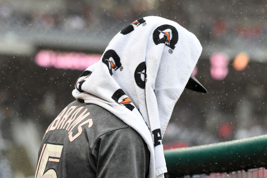 Washington Nationals shortstop C.J. Abrams (5) in the dugout during the first inning of an MLB game against the New York Mets at Nationals Park in Washington D.C., May 13, 2023. (Photo by Billy Sabatini/All-Pro Reels)