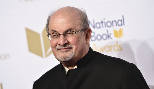 Salman Rushdie attends the 68th National Book Awards Ceremony and Benefit Dinner on Nov. 15, 2017, in New York. Writer Salman Rushdie made a public speech nine months after being stabbed and seriously injured onstage, warning that freedom of expression in the West is under its most severe threat of his lifetime. Rushdie delivered a video message to the British Book Awards, where he was awarded the Freedom to Publish award on Monday evening May 15, 2023. (Photo by Evan Agostini/Invision/AP, File)