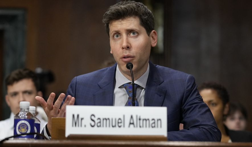 OpenAI CEO Sam Altman speaks before a Senate Judiciary Subcommittee on Privacy, Technology and the Law hearing on artificial intelligence, Tuesday, May 16, 2023, on Capitol Hill in Washington. (AP Photo/Patrick Semansky)