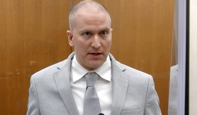 In this image taken from video, former Minneapolis Police Officer Derek Chauvin addresses the court at the Hennepin County Courthouse, June 25, 2021, in Minneapolis. Chauvin appealed his murder conviction in the killing of George Floyd to the Minnesota Supreme Court on Wednesday, May 17, 2023, saying the district judge&#x27;s decision not to move the proceedings out of the city deprived him of a fair trial. (Court TV via AP, Pool, File)