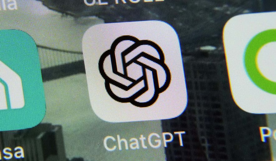 The ChatGPT app is displayed on an iPhone in New York, Thursday, May 18, 2023. (AP Photo/Richard Drew) ** FILE **