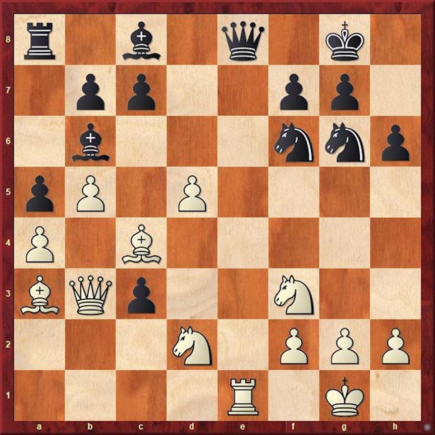 Caruana-Giri after 17. Re1.