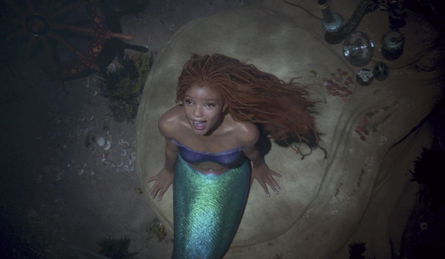 This image released by Disney shows Halle Bailey as Ariel in &quot;The Little Mermaid.&quot; (Disney via AP)