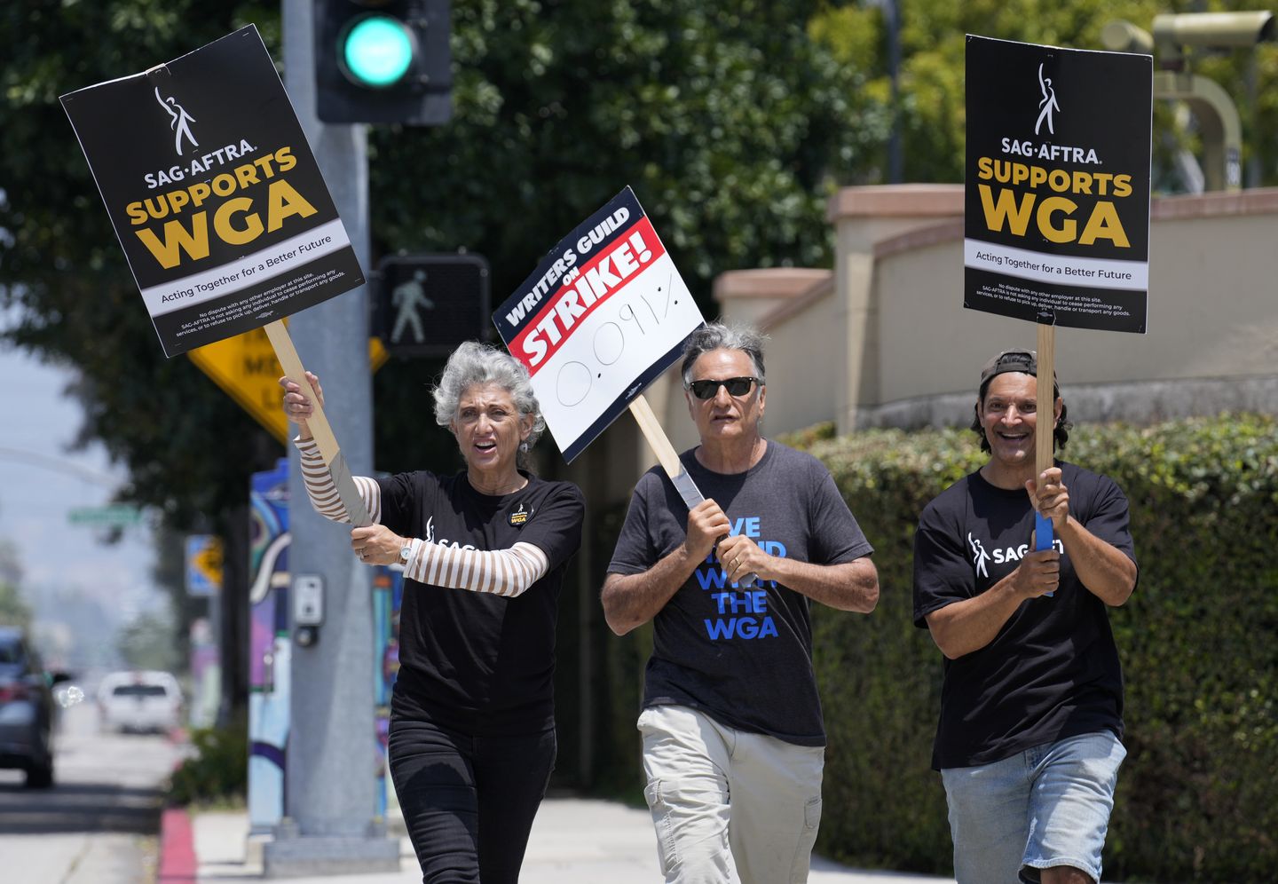SAG-AFTRA, Hollywood actors union, votes to authorize strike as writers strike continues
