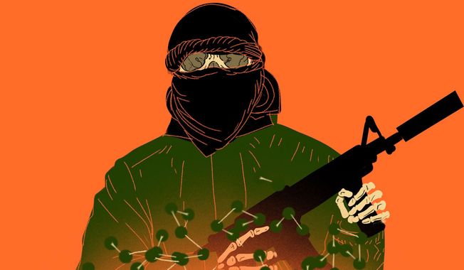 Illustration on Afghanistan terrorists by Linas Garsys/The Washington Times