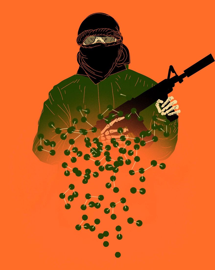 Illustration on Afghanistan terrorists by Linas Garsys/The Washington Times