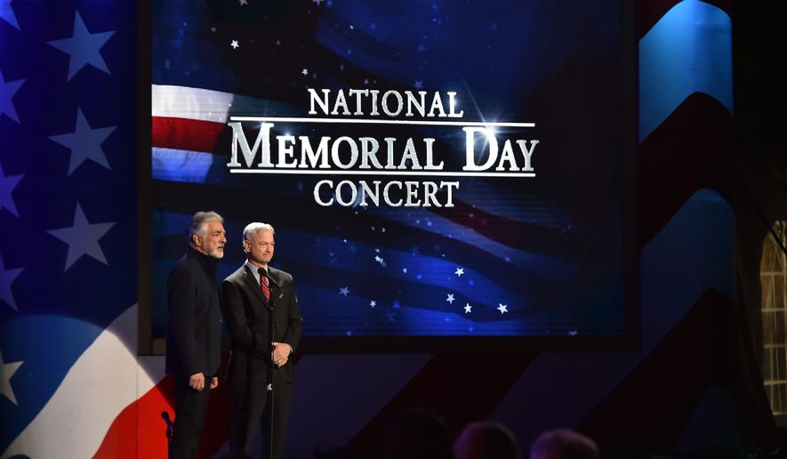 Actors Joe Mantegna and Gary Sinise co-hosted the 2022 National Memorial Day Concert on PBS. (Andrew Walker/Shutterstock, courtesy of Capitol Concerts Inc.)