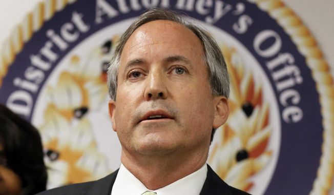 Texas Attorney General Ken Paxton speaks at a news conference in Dallas on June 22, 2017. A Republican-led investigative committee on Thursday, May 25, 2023, recommended impeaching Paxton, the state’s top lawyer. (AP Photo/Tony Gutierrez, File)