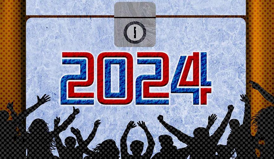 Illustration on the 2024 presidential campaign by Greg Groesch/ The Washington Times