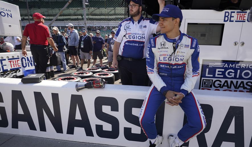 Alex Palou, of Spain, waits to drive during final practice for the Indianapolis 500 auto race at Indianapolis Motor Speedway, Friday, May 26, 2023, in Indianapolis. (AP Photo/Darron Cummings)