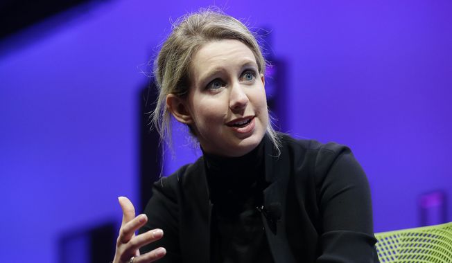 Elizabeth Holmes, then the CEO of Theranos, speaks at the Fortune Global Forum on Nov. 2, 2015, in San Francisco. (AP Photo/Jeff Chiu, File)
