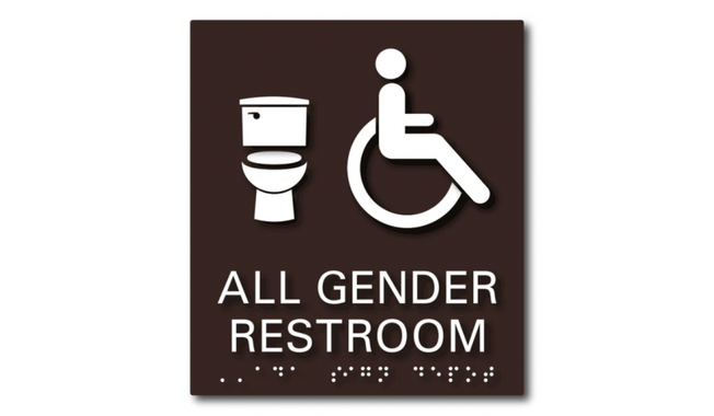 Gender-neutral bathroom sign from U.S. Department of the Interior memo implementing gender nonbinary facilities.