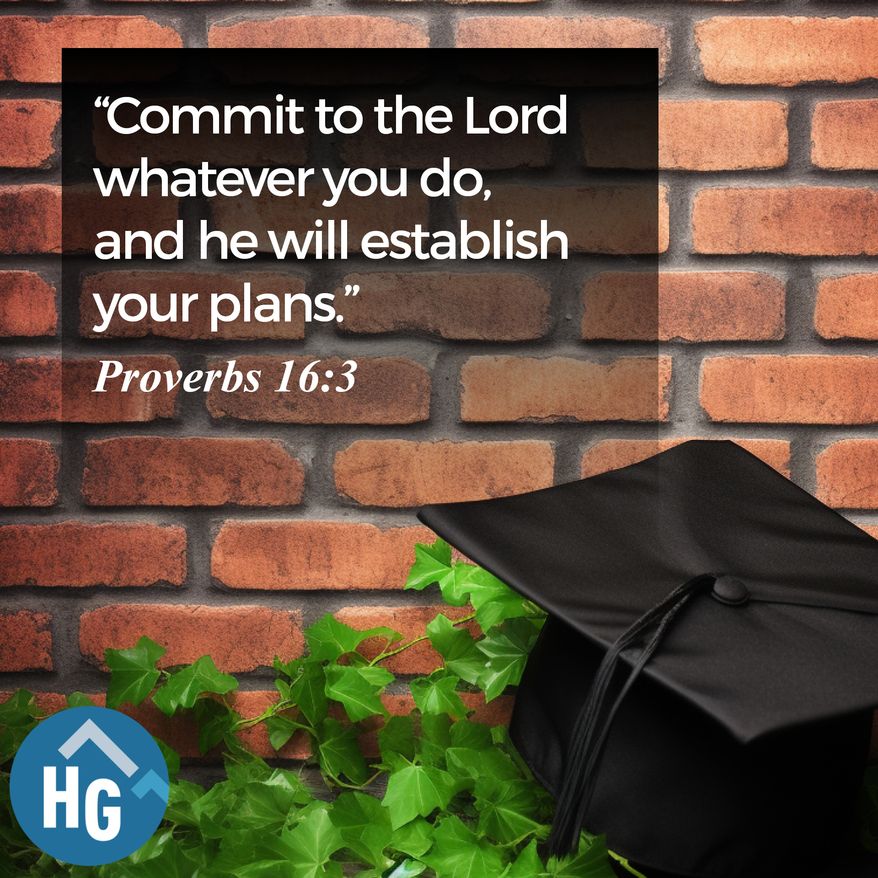 "Commit to the Lord whatever you do, and he will establish your plans."