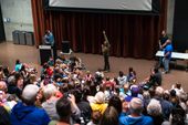 Kirk reads to packed auditorium at Central Public Library Seattle.jpg