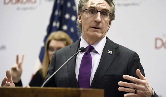 North Dakota Gov. Doug Burgum speaks at the state Capitol on April 10, 2020, in Bismarck, N.D. In the coming weeks, at least four additional candidates are expected to launch their own campaigns for the White House, including Burgum. (Mike McCleary/The Bismarck Tribune via AP, File)