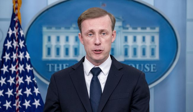 White House National Security Adviser Jake Sullivan speaks at a press briefing at the White House in Washington, on April 24, 2023. (AP Photo/Andrew Harnik, File)