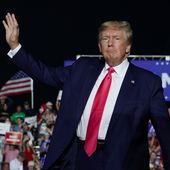 Former President Donald Trump arrives at a rally, Aug. 5, 2022, in Waukesha, Wis. (AP Photo/Morry Gash, File)