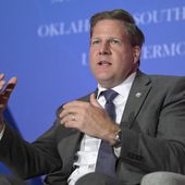 New Hampshire Gov. Chris Sununu takes part in a panel discussion during a Republican Governors Association conference, Nov. 15, 2022, in Orlando, Fla. Sununu says he will not seek the presidency in 2024. The 48-year-old Republican governor, a frequent critic of former President Donald Trump, made the announcement on Monday, June 5, 2023 in an interview with CNN. (AP Photo/Phelan M. Ebenhack, File)