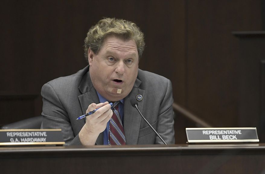 Tenn. State Rep. Bill Beck speaks before the House Civil Justice Subcommittee, Feb. 28 2018 at the Cordell Hull Building in Nashville, Tenn. Democratic state Rep. Beck has died after suffering a heart attack. He was 61. House Minority Leader Karen Camper on Sunday, June 4, 2023 confirmed the death of the Nashville lawmaker. (George Walker IV/The Tennessean via AP, file)