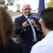 Former Vice President Mike Pence speaks to local residents during a meet and greet, Tuesday, May 23, 2023, in Des Moines, Iowa. (AP Photo/Charlie Neibergall, File)