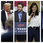 This combination of 2023 photos shows, from left, former President Donald Trump, Florida Gov. Ron DeSantis, former U.N. Ambassador Nikki Haley, former Vice President Mike Pence and South Carolina Sen. Tim Scott. “There is a segment of the white evangelical populace, they’re looking for a way to distance themselves with the deal with the devil they made in 2016&quot; in supporting Trump, said the Rev. Joel Bowman Sr. of Louisville, Kentucky, who was among several Black pastors who left the SBC in 2021 in dismay over what they saw as a racial backlash in a denomination that had once formally repented of its forebears&#x27; racism. (AP Photo/Charlie Neibergall, Meg Kinnard)