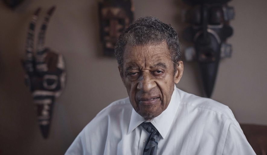 Civil rights activist and labor leader, Norman Hill, poses for a photo at his apartment in New York on May 10, 2023. Hill was an activist in the early 1960s fighting against segregation when he made a switch to the labor movement, which at the time saw the push for Black voting rights as a way to boost membership in unions. (AP Photo/Andres Kudacki)