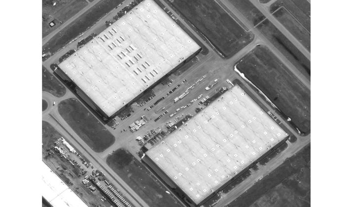 This image provided by Maxar Technologies and released by The White House shows an industrial site several hundred miles east of Moscow where U.S. intelligence officials believe Russia with Iran’s help, is building a factory to produce attack drones for use in its ongoing invasion of Ukraine. U.S. officials believe the plant in Russia’s Alabuga special economic zone could be operational by early next year. (Satellite image ©2023 Maxar Technologies via AP)
