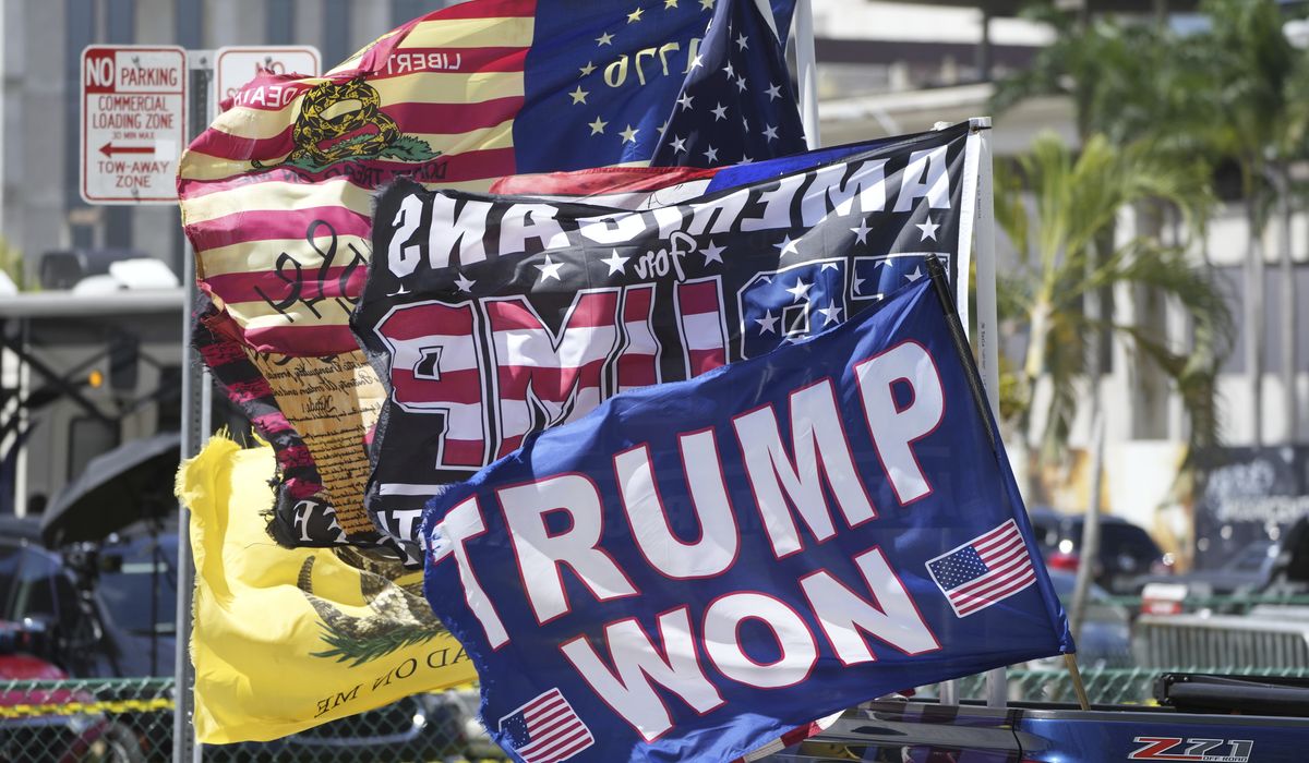NextImg:Trump loyalists rally for the former president at Miami courthouse