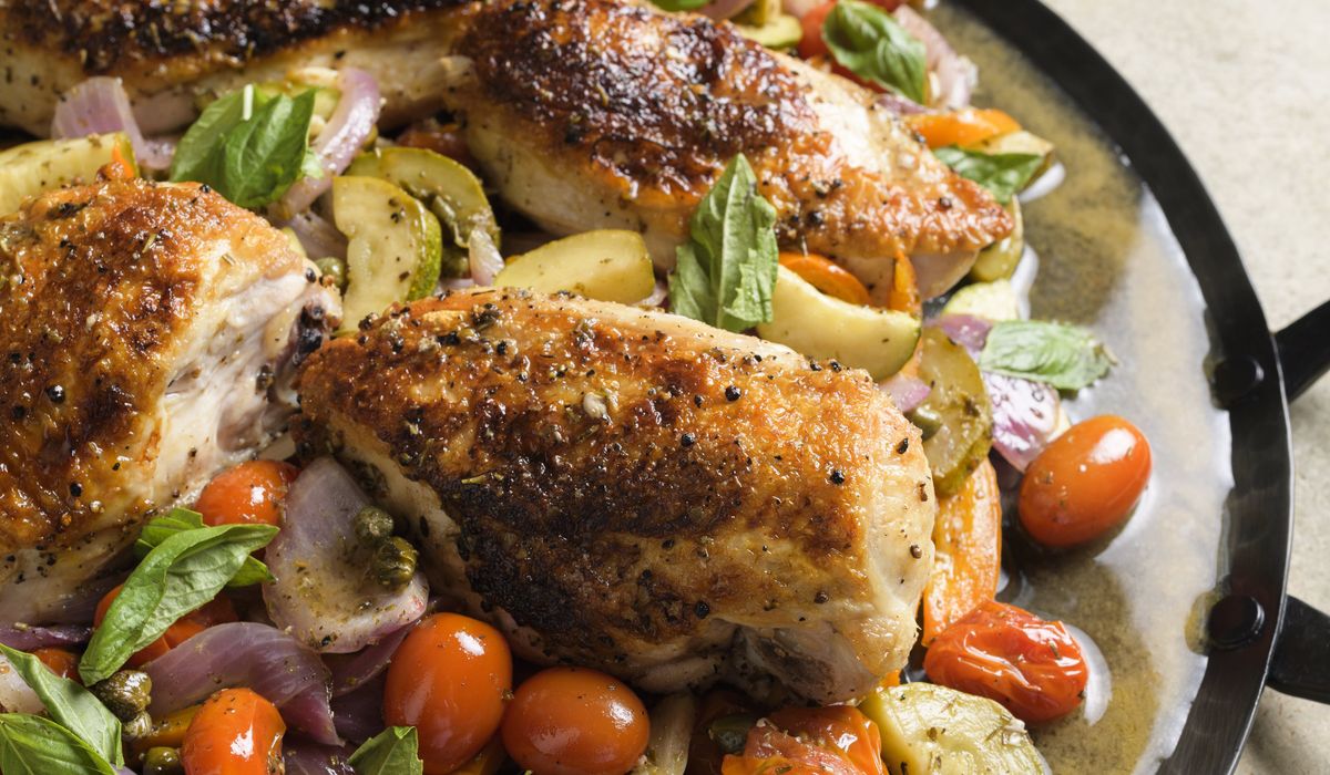 NextImg:Simple, 1-skillet pan-roasted chicken breast dinner packs big flavor, evokes summer in Provence