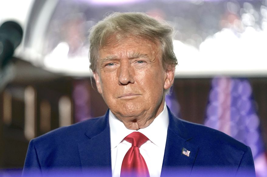 Former President Donald Trump is seen here during an appearance at Trump National Golf Club in Bedminster, N.J., on June 13, 2023. (AP Photo/Andrew Harnik, File)