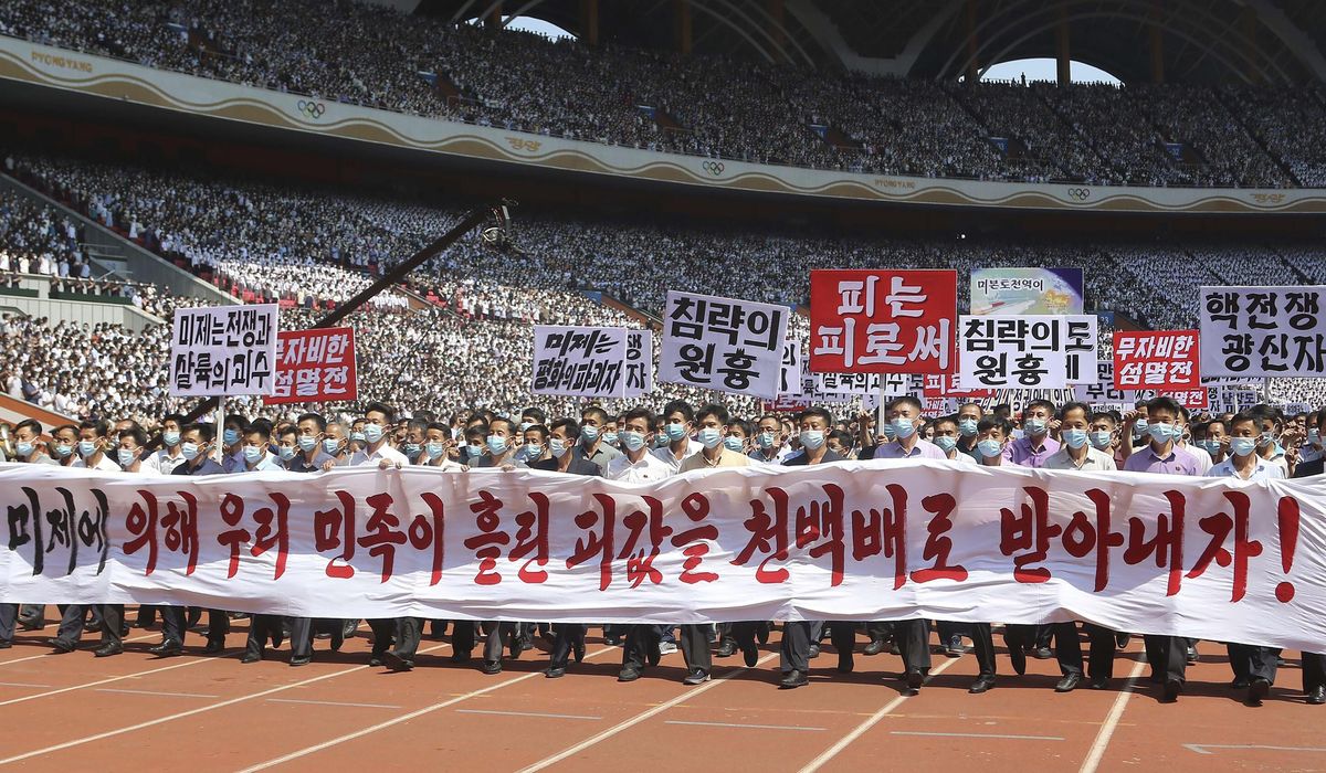 NextImg:Thousands in North Korea march in anti-U.S. rallies as country mark war anniversary
