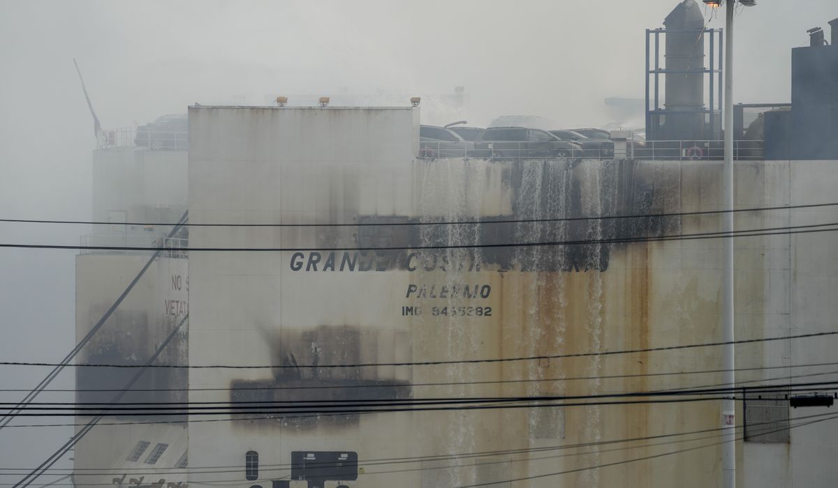 NextImg:Fire that killed 2 on a cargo ship in New Jersey is out after nearly a week
