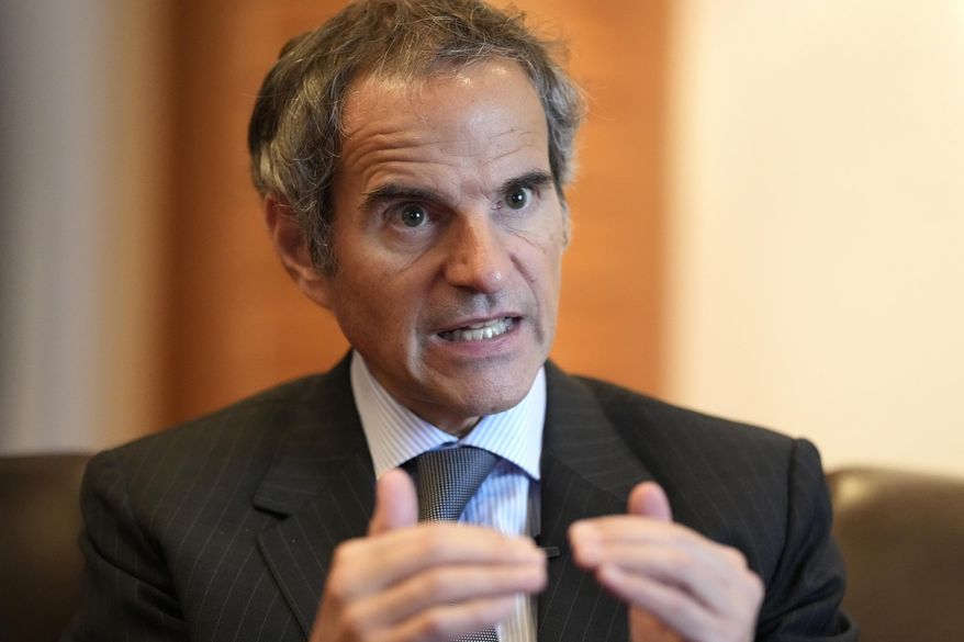 Rafael Mariano Grossi, director-general of the International Atomic Energy Agency, speaks during an interview with The Associated Press at a hotel in Tokyo, Japan, on Friday, July 7, 2023. (AP Photo/Shuji Kajiyama) ** FILE **