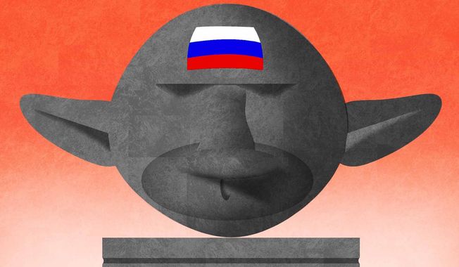 Illustration on Putin after the coup attempt by Prighozin by Alexander Hunter/The Washington Times