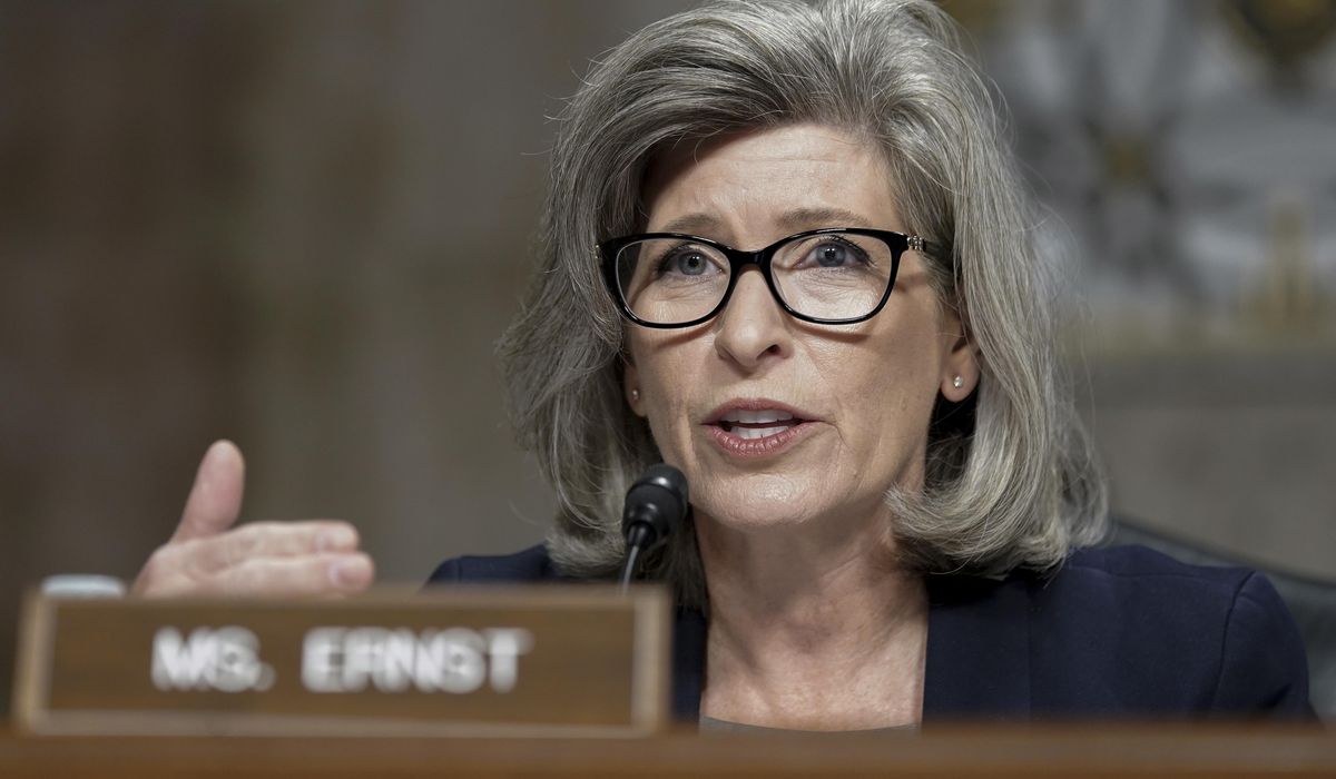 NextImg:Joni Ernst says ‘woke policies’ caused her to choke at lunch