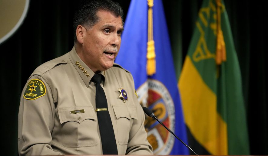 Los Angeles County Sheriff Robert Luna speaks at a news conference in Los Angeles on Feb. 20, 2023. (AP Photo/Damian Dovarganes) **FILE**