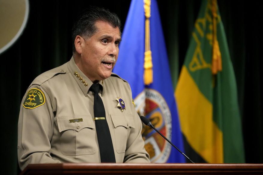 Los Angeles County Sheriff Robert Luna speaks at a news conference in Los Angeles on Feb. 20, 2023. (AP Photo/Damian Dovarganes) **FILE**