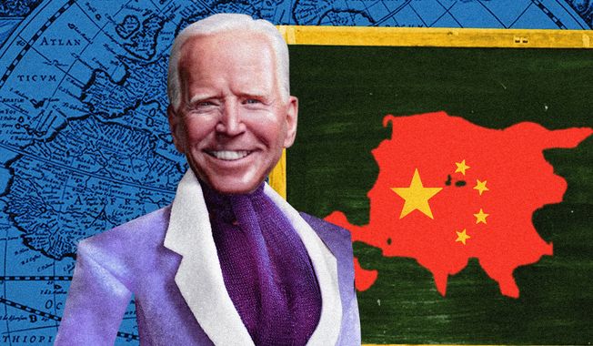 Illustration on Biden Barbie, China and Hollywood by Linas Garsys/The Washington Times