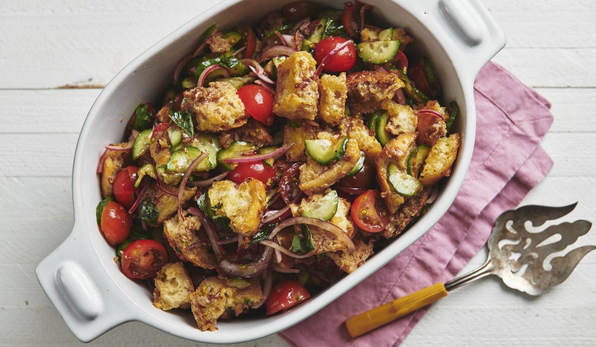 NextImg:Tomato Panzanella: Ripe tomatoes and stale bread combine for a celebration of summer