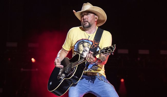 Jason Aldean performs during CMA Fest 2022 in Nashville, Tenn., on June 9, 2022. Aldean released the single &quot;Try That in a Small Town&quot; this month. (Photo by Amy Harris/Invision/AP, File)