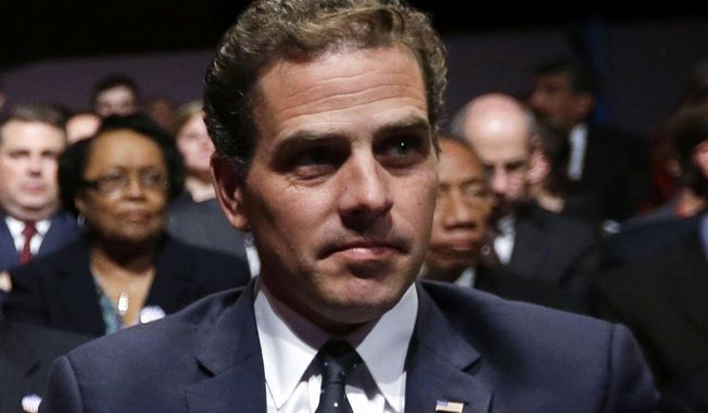 Hunter Biden waits for the start of his father&#x27;s, Vice President Joe Biden&#x27;s, debate at Centre College in Danville, Ky, Oct. 11, 2012. (AP Photo/Pablo Martinez Monsivais, File)