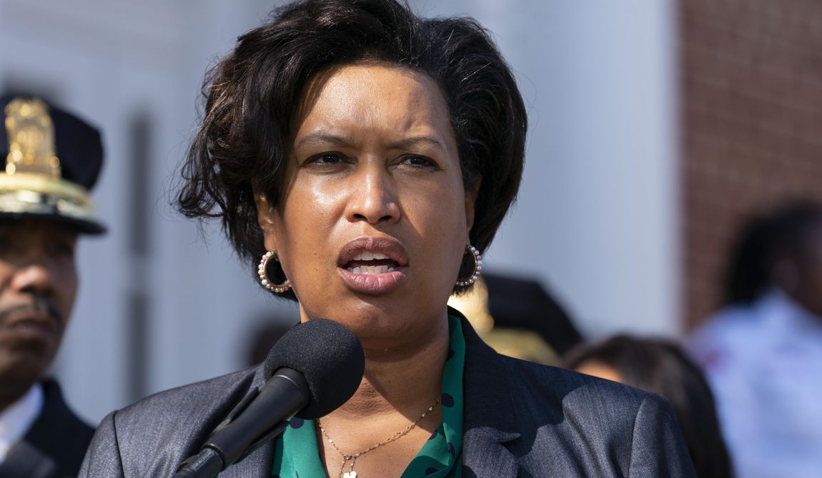 District of Columbia Mayor Muriel Bowser speaks during a news conference about the arrest of a suspect in a recent string of attacks on homeless people, March 15, 2022, in Washington. District of Columbia Mayor Muriel Bowser&#x27;s government has been struggling to handle steadily rising violent crime rates in recent years. Although police and city officials point out that overall crime rates have stayed steady, murders and carjackings have spiked 鈥� stoking public anxiety. (AP Photo/Alex Brandon, File)