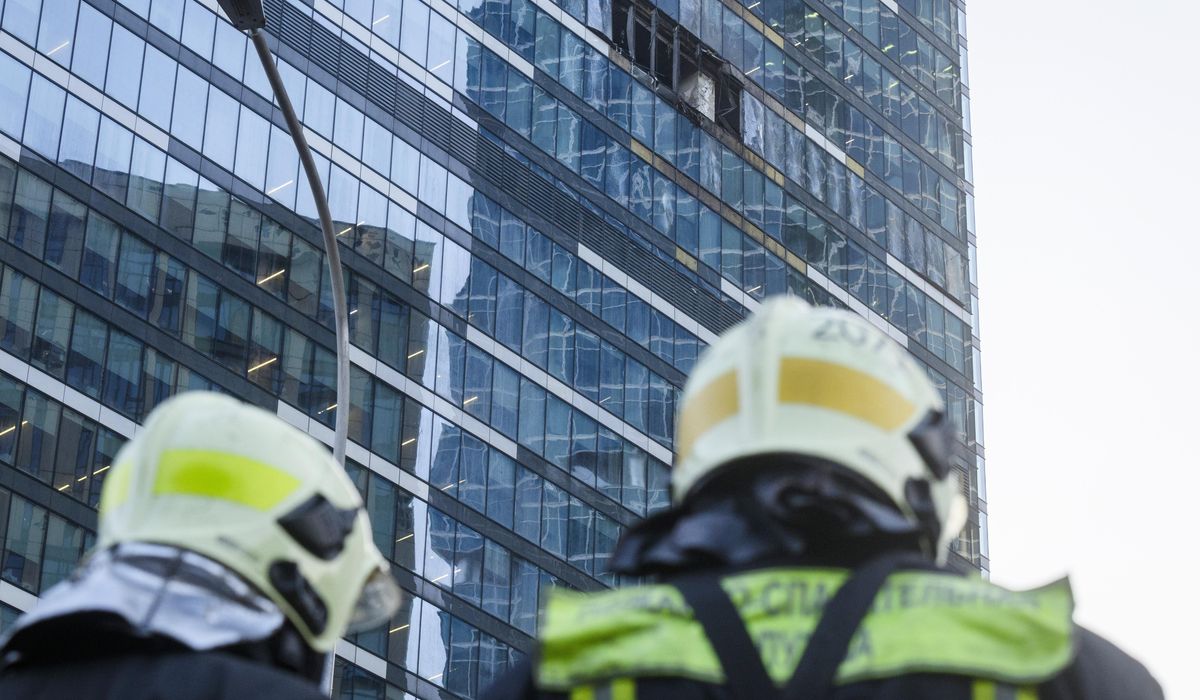 NextImg:Russia accuses Ukraine of a drone attack on Moscow that hit the same building just days ago