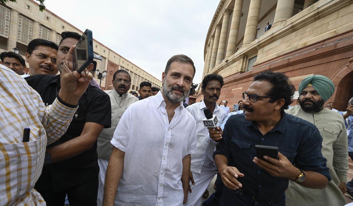 NextImg:India’s opposition leader Rahul Gandhi condemns the Modi government over violence in Manipur