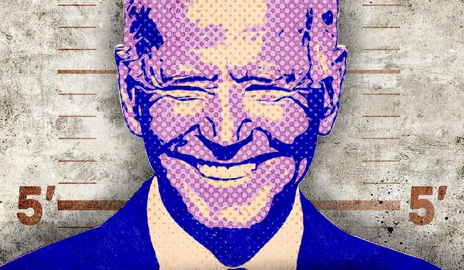 Illustration on the coming Biden indictments by Greg Groesch/The Washington Times