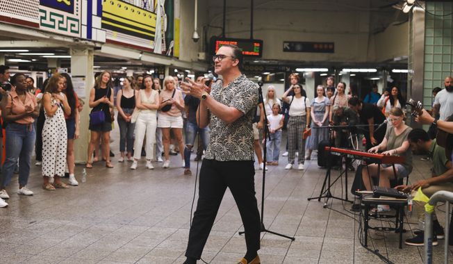 New York City pastor David Engelhardt now preaches in the subway system when the building he rented for Sunday services was sold. Courtesy of David Engelhardt.