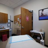 An exam room is seen at a Planned Parenthood facility in Austin, Texas, Monday, Aug. 14, 2023. A federal judge who ordered restrictions on the abortion pill mifepristone will consider Tuesday, Aug. 15, whether Planned Parenthood must pay potentially hundreds of millions of dollars to the state of Texas over fraud claims. (AP Photo/Eric Gay)