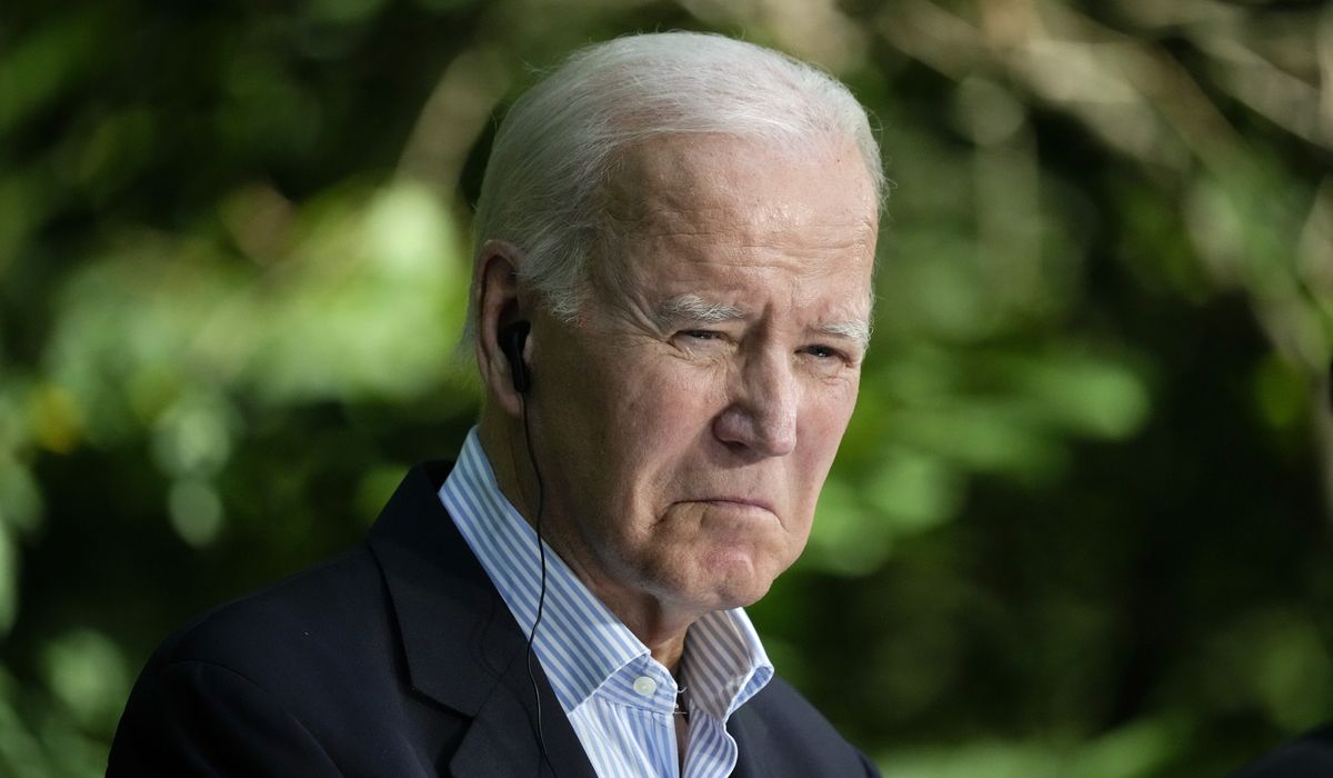 NextImg:Biden swats away questions about Hunter at Camp David presser with South Korea, Japan leaders