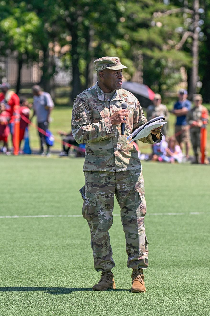 Suitland, MD - The Washington Commanders hosted a walk-through practice at Joint Base Andrews. After the practice, the players interacted with the on-site military personnel, their families, and friends. (Joe Glorioso | All-Pro Reels)